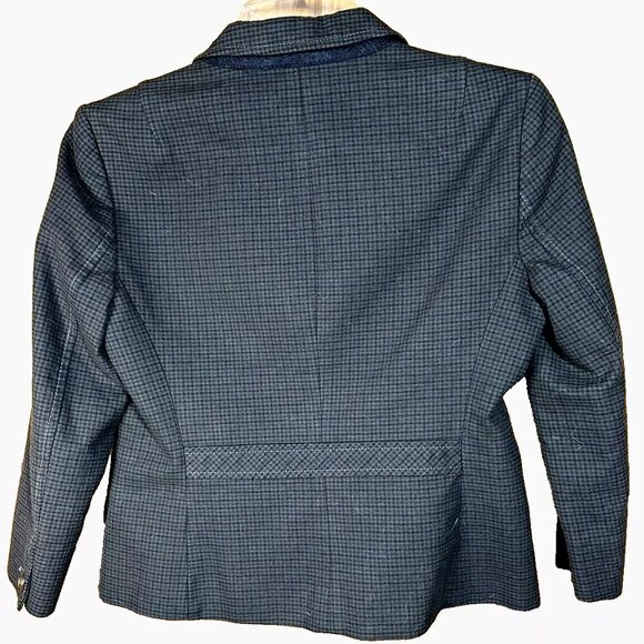 Fossil "50% Vintage 50% Modern" Womens Blazer/Jacket Fully Lined Dark Plaid Sz 0 - Picture 2 of 6